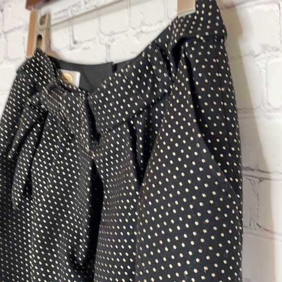 Talbots Swiss Dot Knee Length Pleated Bow Skirt 2P - Picture 4 of 10